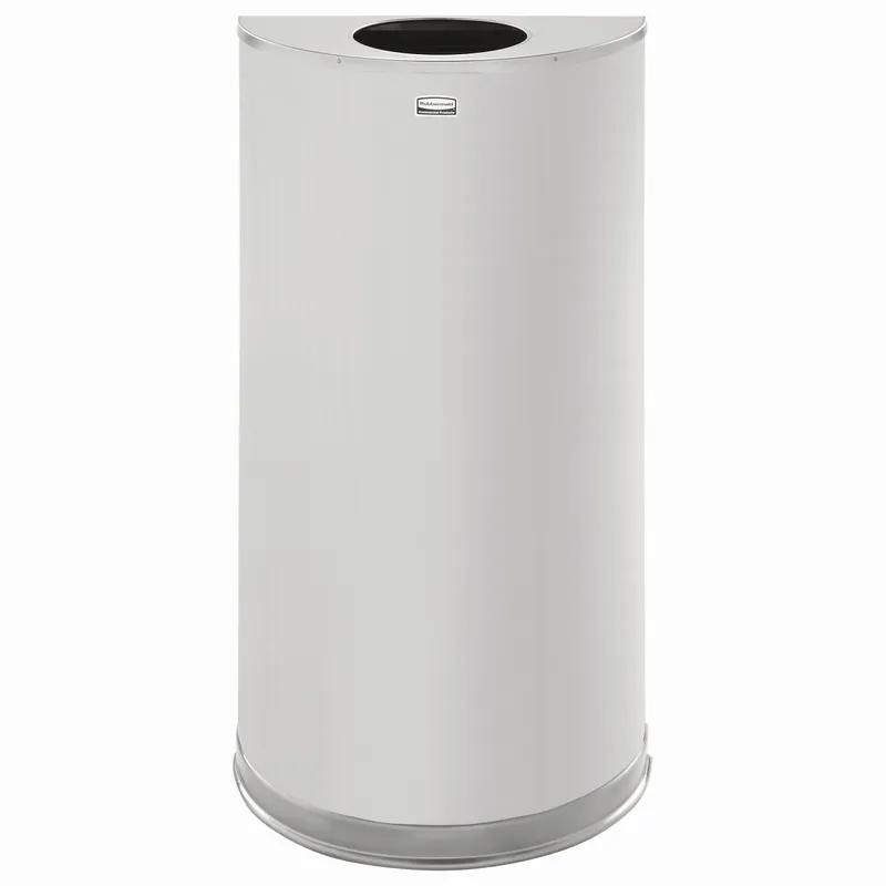 Landfill 1-Stream Trash Can 9X18X32 IN 12 GAL Stainless Half Round With Open Lid Open Top Non-Perforated 1/Each