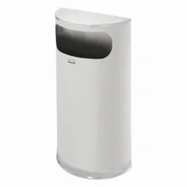 Landfill 1-Stream Trash Can 17.64X8.82X32.48 IN 9 GAL Stainless Half Round Metal With Flat Lid Flat Top Side Open 1/Each