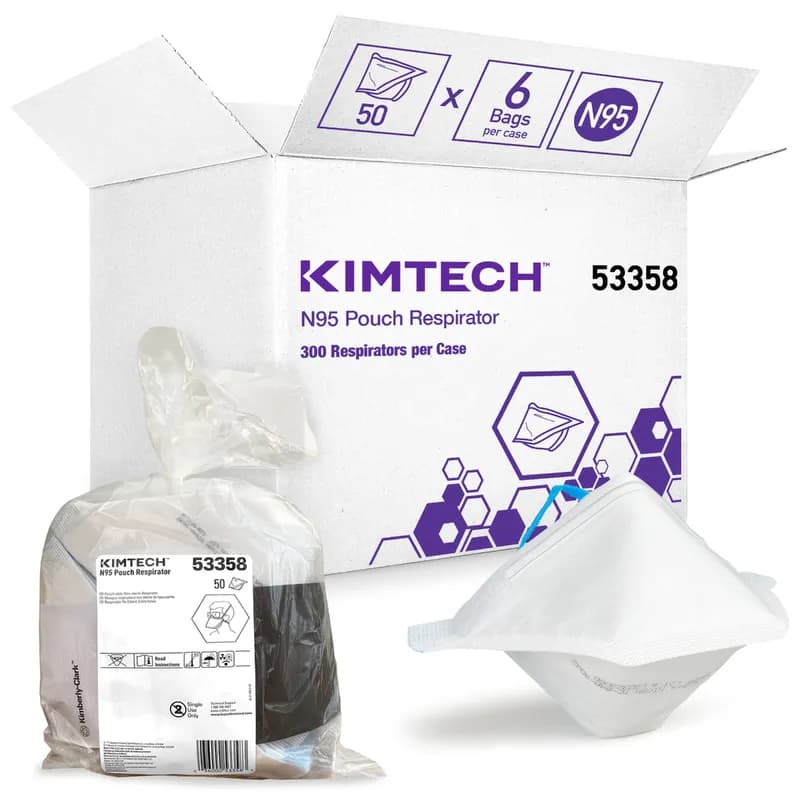 Kimtech™ N95 Respirator Regular Size 5.5X6.5X7.5 IN White 50 Count/Pack 6 Packs/Case 300 Count/Case