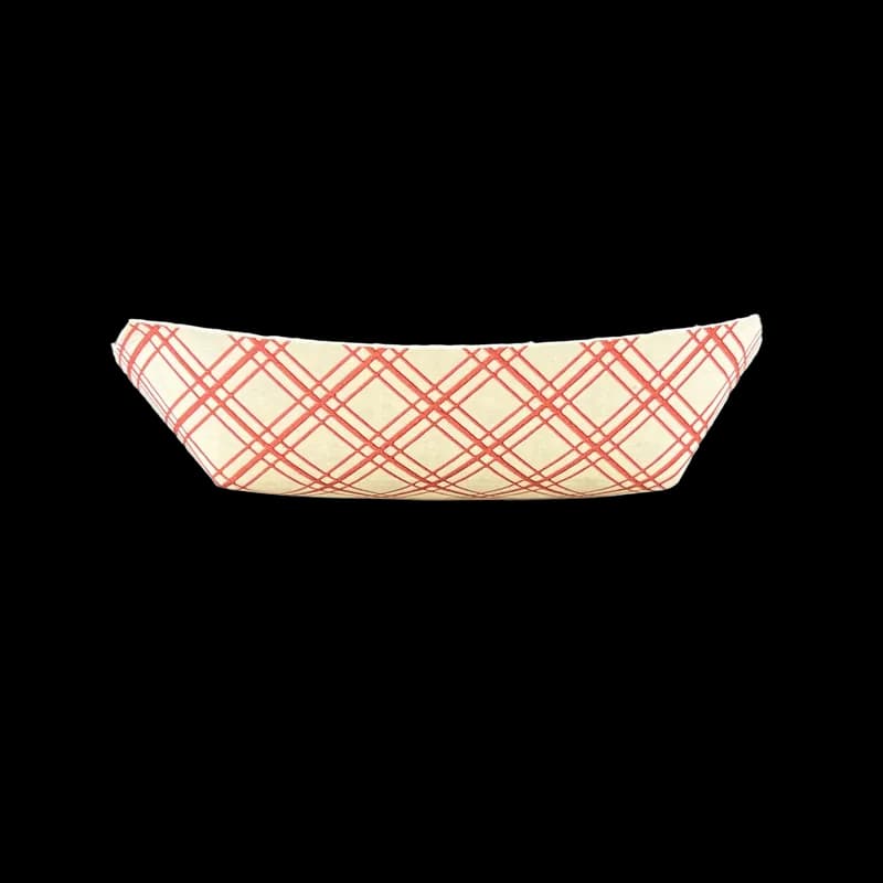 Food Tray 1 LB Paper Red White 1000/Case