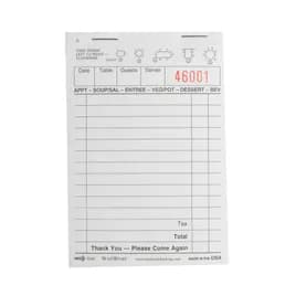 Guest Check 3.5X5.75 IN White 1-Part Small Single Copy Paper 100 Sheets/Pack 100 Packs/Case 10000 Count/Case
