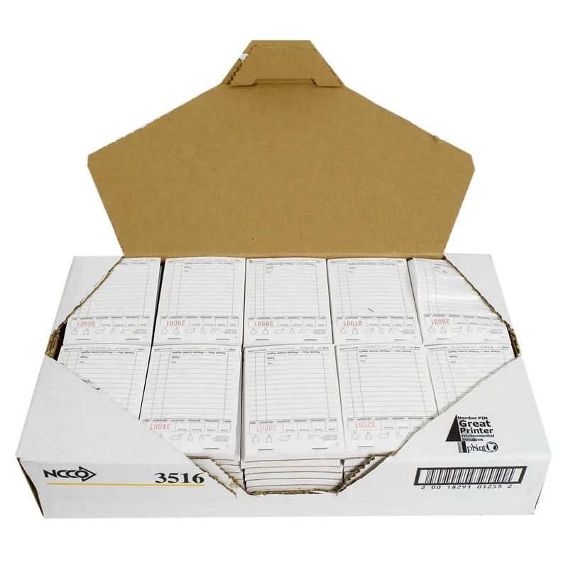 Guest Check 3.5X5.125 IN White 1-Part Small Single Copy Paper 100 Sheets/Pack 100 Packs/Case 10000 Count/Case