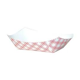 Food Tray 2 LB Paper Red White 1000/Case