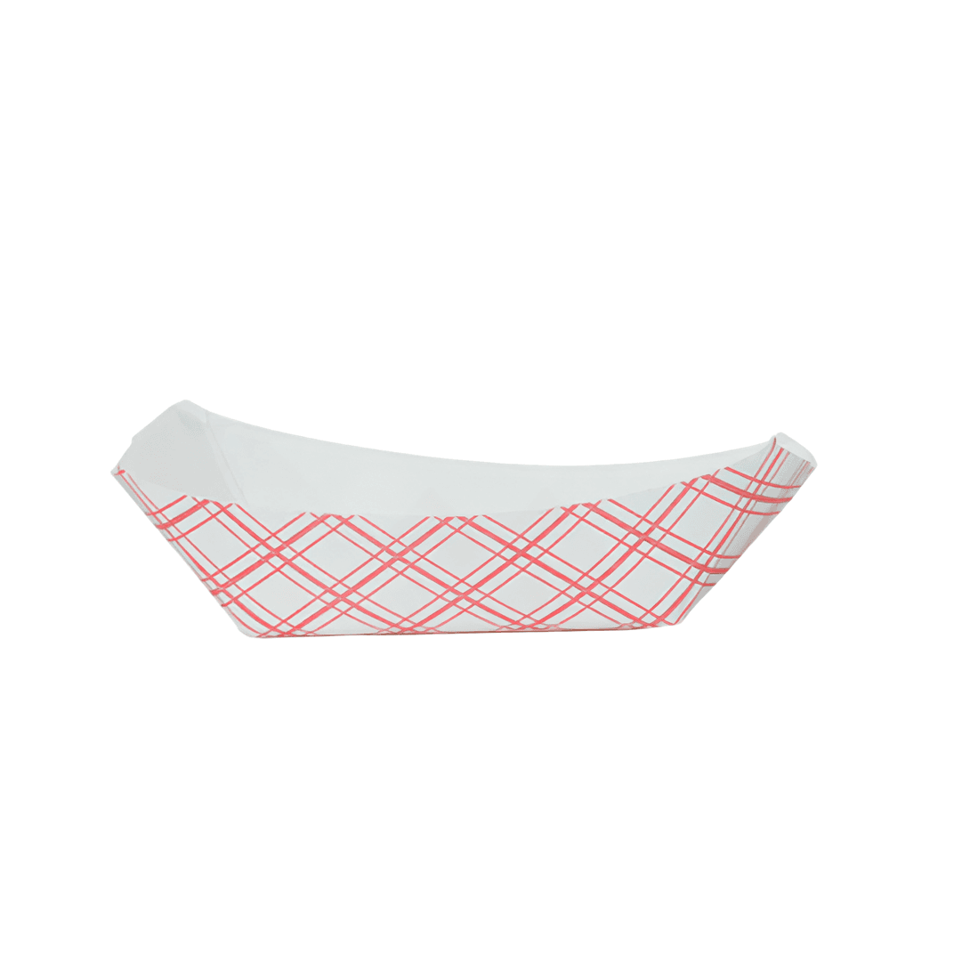 Food Tray 0.5 LB Paper Red Plaid 1000/Case