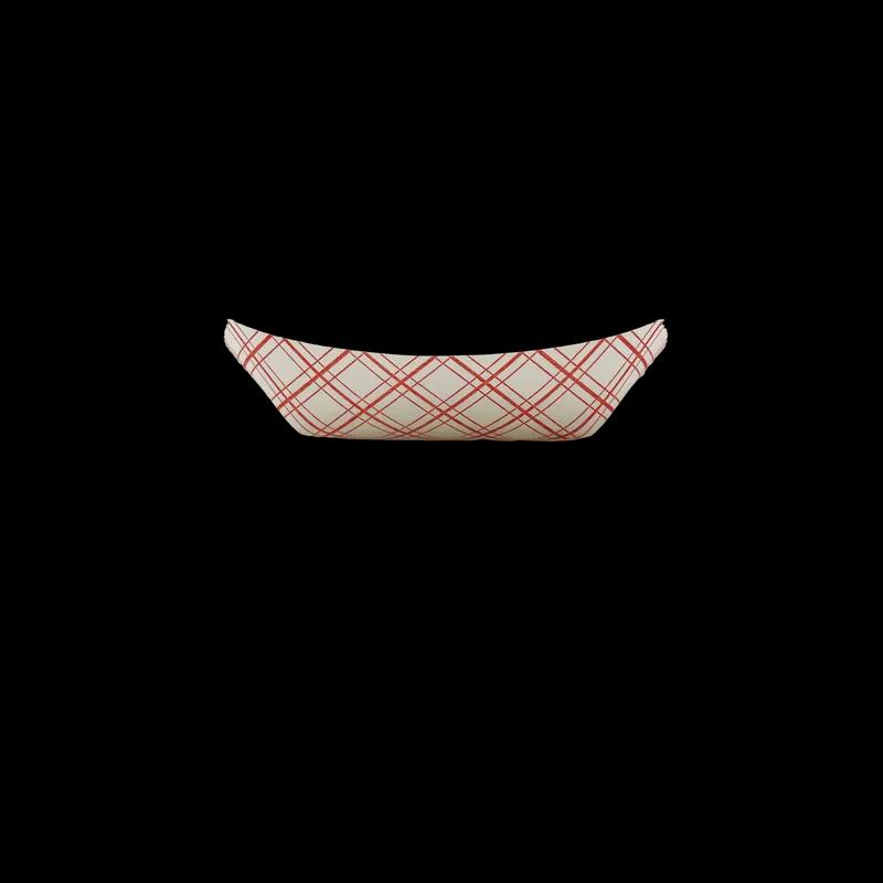 Food Tray 0.5 LB Paper Red Plaid 1000/Case