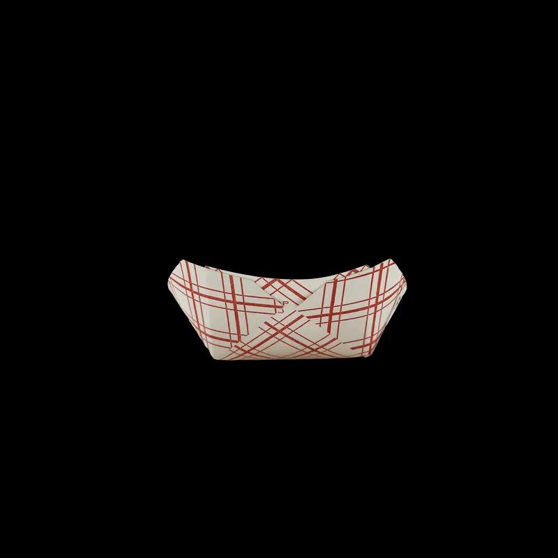Food Tray 0.5 LB Paper Red Plaid 1000/Case