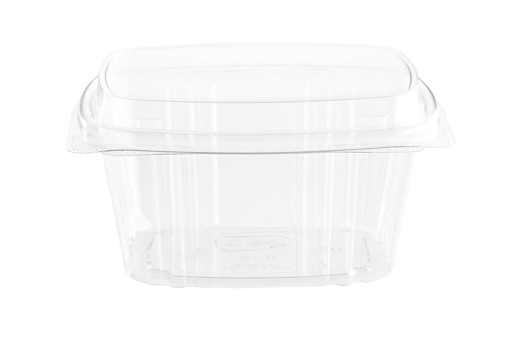 Deli Container Hinged With Dome Lid 16 OZ PET Clear 200/Case