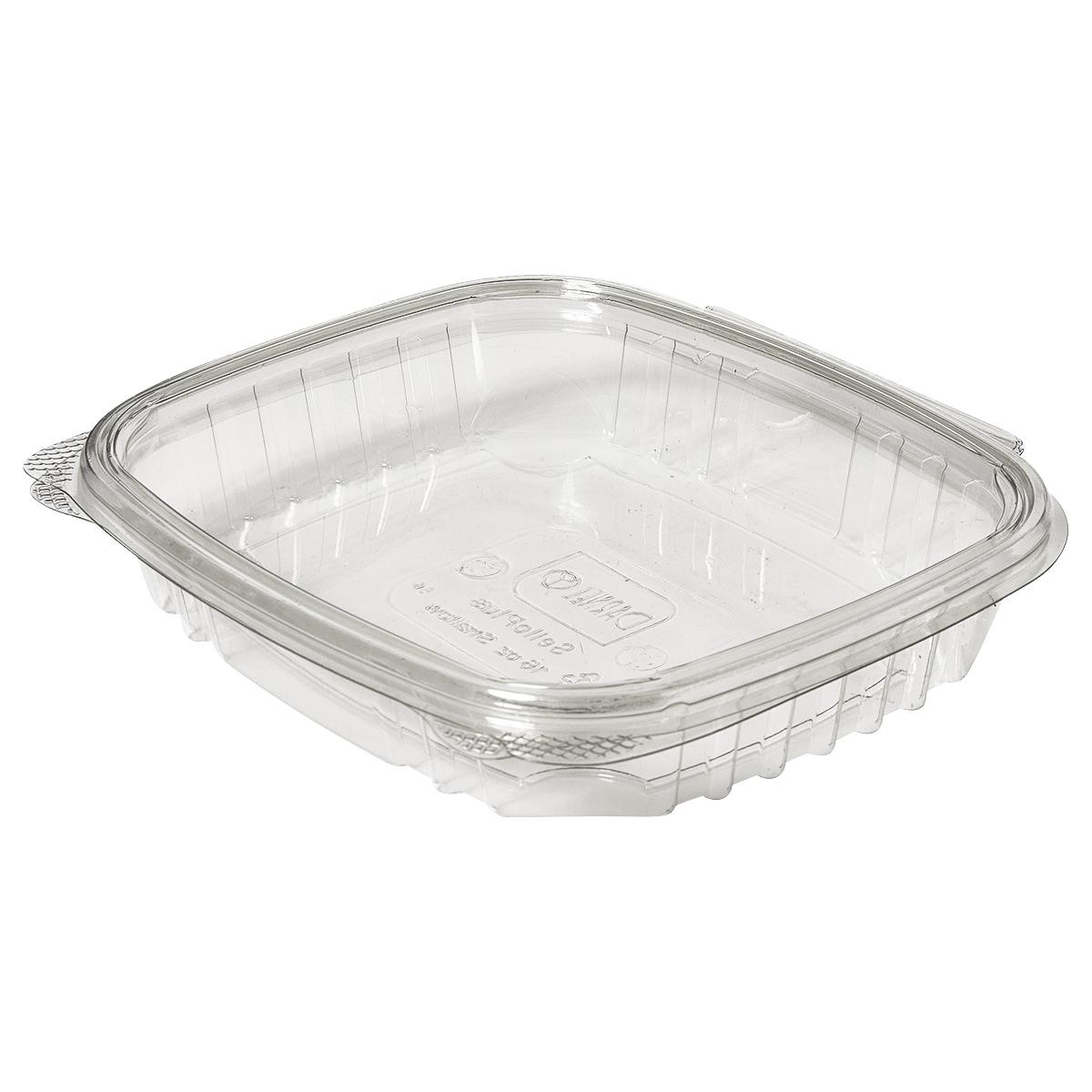 Deli Container Hinged 16 OZ PET Clear Shallow 200/Case