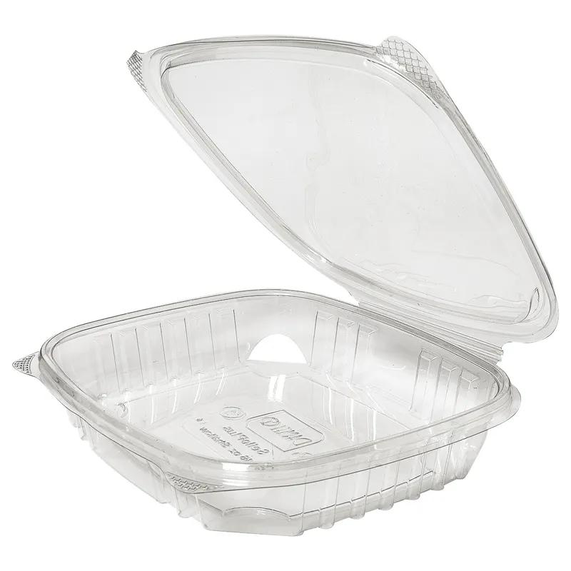 Deli Container Hinged 16 OZ PET Clear Shallow 200/Case