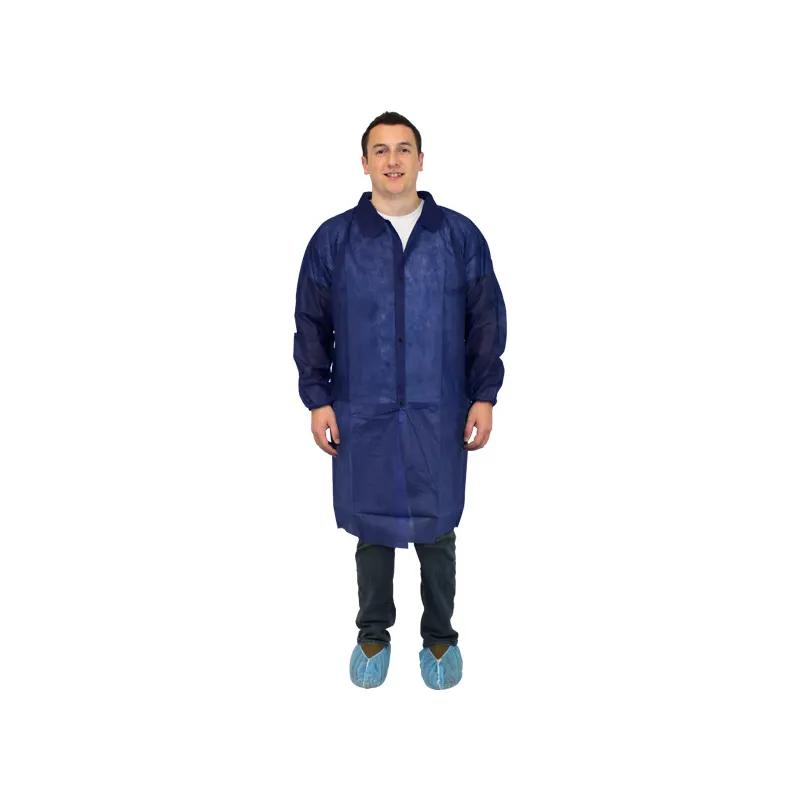 PolyLite® General Purpose Lab Coat XXXL Blue PP Disposable With Elastic No Pockets 30/Case