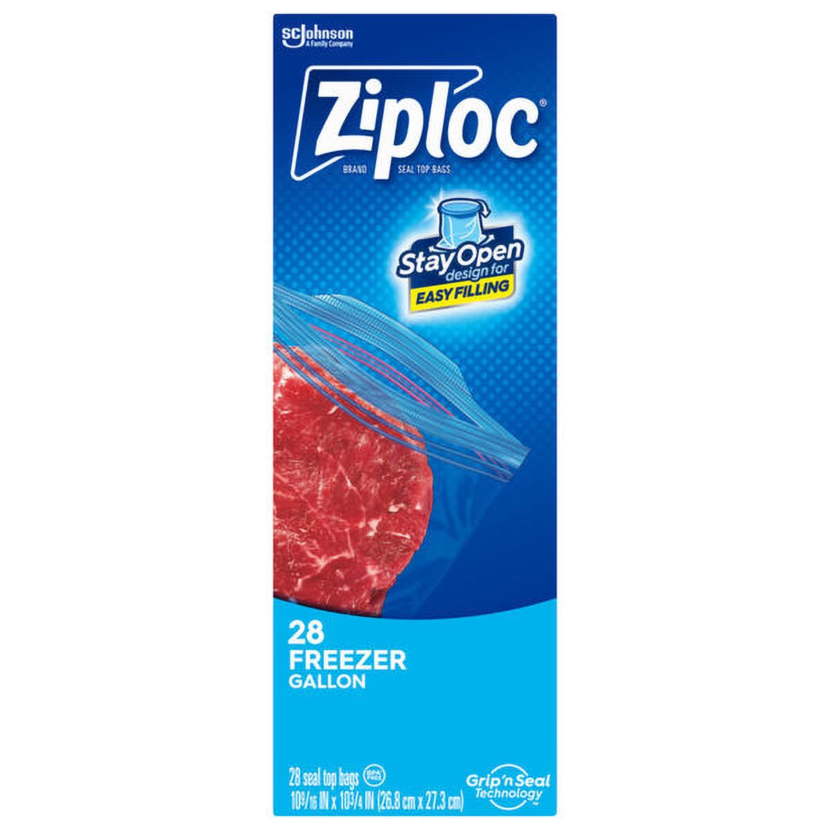 Ziploc® Freezer Bag 1 GAL Plastic Clear With Zip Seal Closure 252/Case