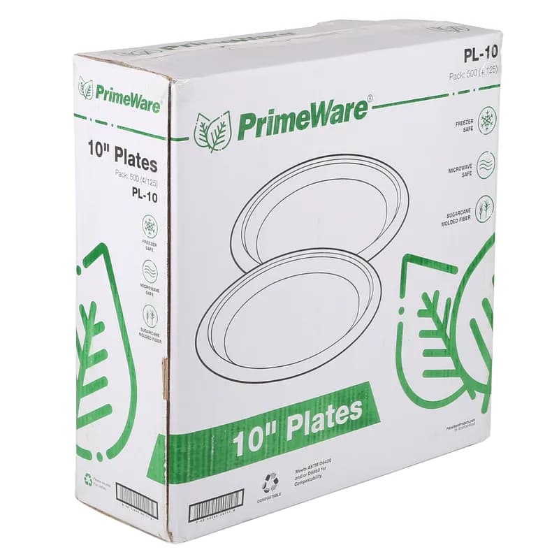 PrimeWare® Plate 10 IN Molded Fiber White Round 500/Case