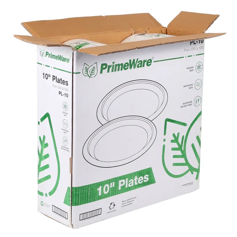 PrimeWare® Plate 10 IN Molded Fiber White Round 500/Case