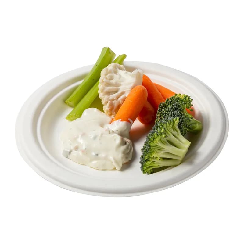 PrimeWare® Plate 7 IN Molded Fiber White Round Microwave Safe Freezer Safe 125 Count/Pack 8 Packs/Case 1000 Count/Case