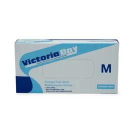Victoria Bay Gloves Medium (MED) Clear Vinyl Disposable Powder-Free 100 Count/Pack 10 Packs/Case 1000 Count/Case