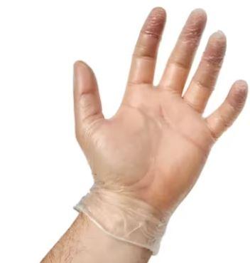 Victoria Bay Gloves Medium (MED) Clear Vinyl Disposable Powder-Free 100 Count/Pack 10 Packs/Case 1000 Count/Case
