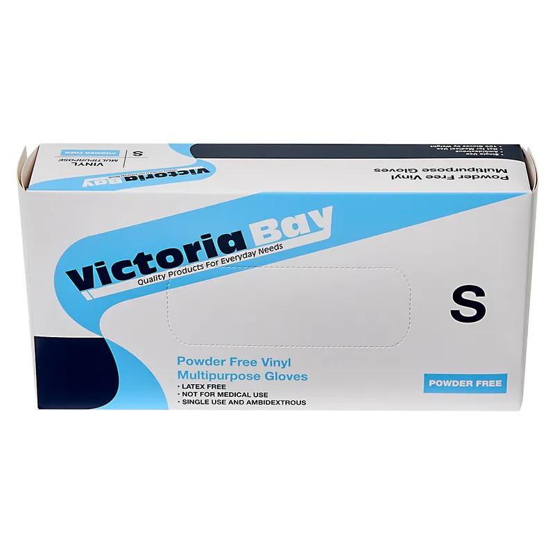 Victoria Bay Gloves Small (SM) Clear Vinyl Disposable Powder-Free 100 Count/Pack 10 Packs/Case 1000 Count/Case