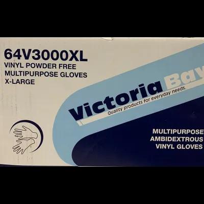 Victoria Bay Gloves XL Clear Vinyl Disposable Powder-Free 100 Count/Pack 10 Packs/Case 1000 Count/Case