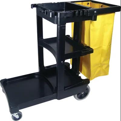 Janitorial Cleaning Cart & Bag Black Yellow Plastic Vinyl Traditional Zipper 1/Case