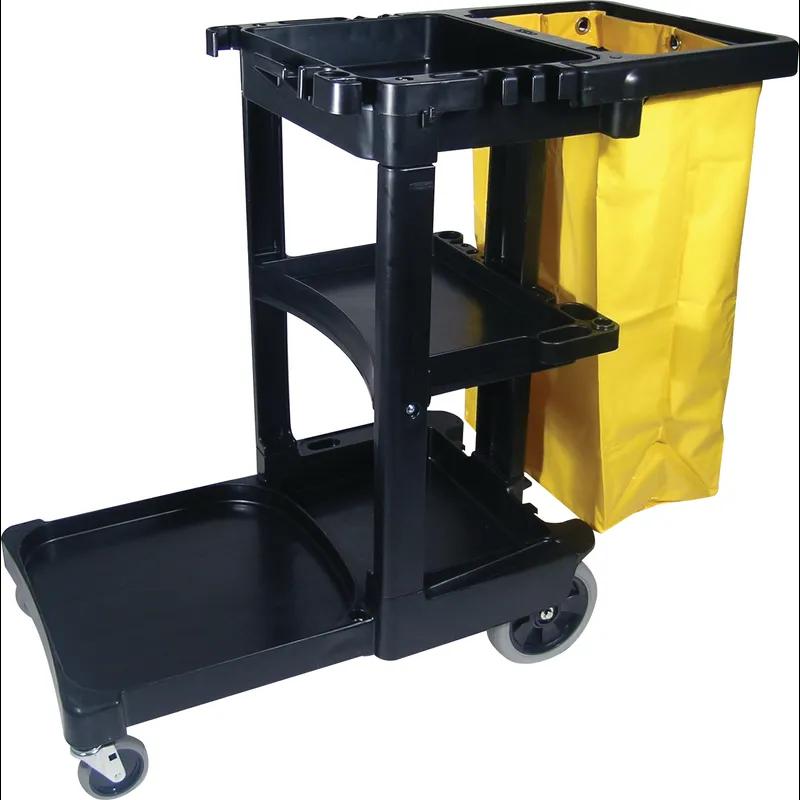 Janitorial Cleaning Cart & Bag Black Yellow Plastic Vinyl Traditional Zipper 1/Case