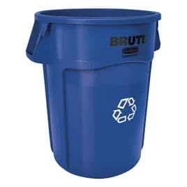 Brute® 1-Stream Recycling Bin 24X27X31.5 IN 44 GAL 176 QT Blue Resin Venting Channels Food Safe 1/Each
