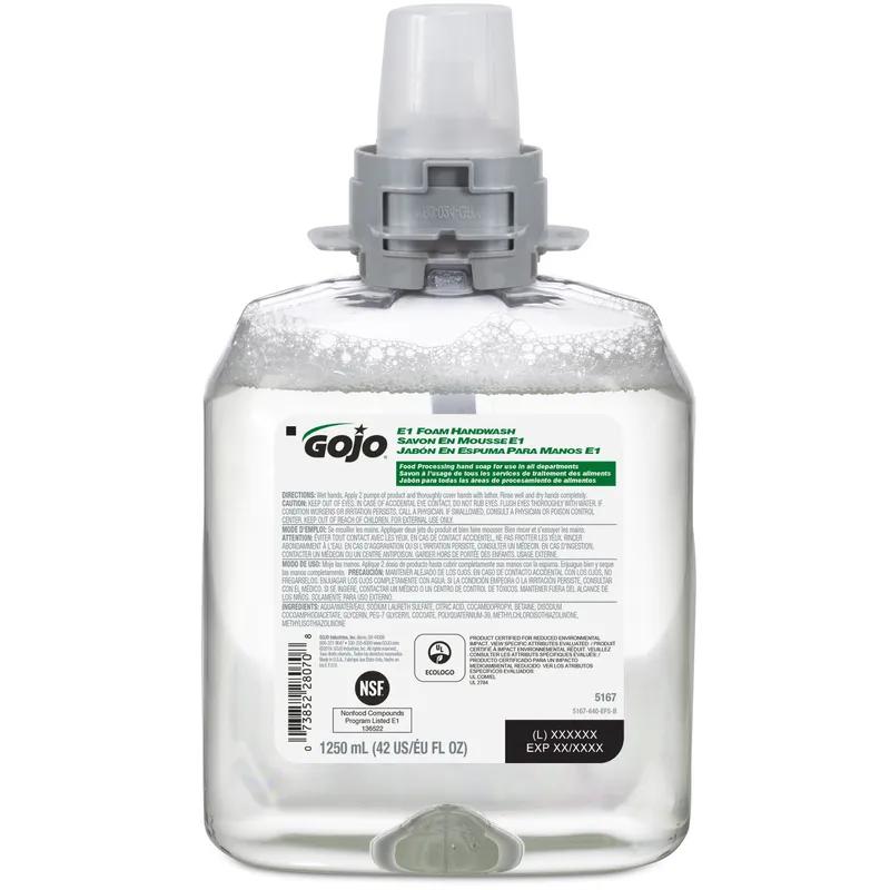GOJO® E1 Hand Soap 1250 mL 4.94X3.89X8.48 IN Fragrance Free Foaming For FMX-12 4/Case