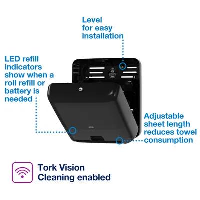 Tork Matic® H1 Paper Towel Dispenser Plastic Wall Mount Black Hard Roll Electronic Touchless Intuition Sensor 1/Case