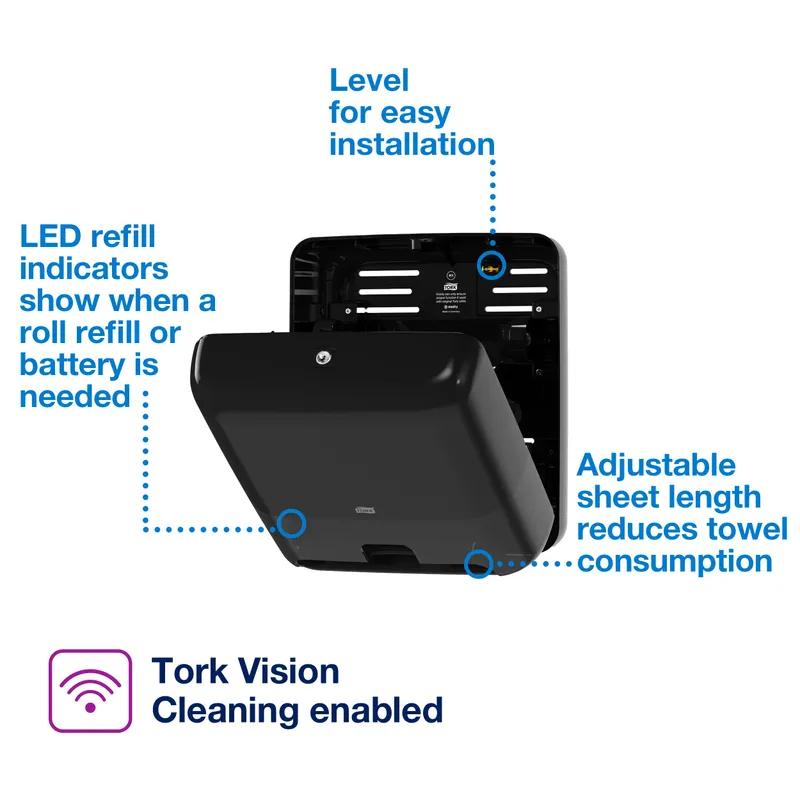 Tork Matic® H1 Paper Towel Dispenser Plastic Wall Mount Black Hard Roll Electronic Touchless Intuition Sensor 1/Case