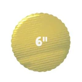 Cake Circle 6 IN Paperboard Gold Scalloped Metallic 200/Case