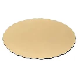 Cake Circle 8 IN Foil-Lined Paper Gold Round Scalloped 200/Case