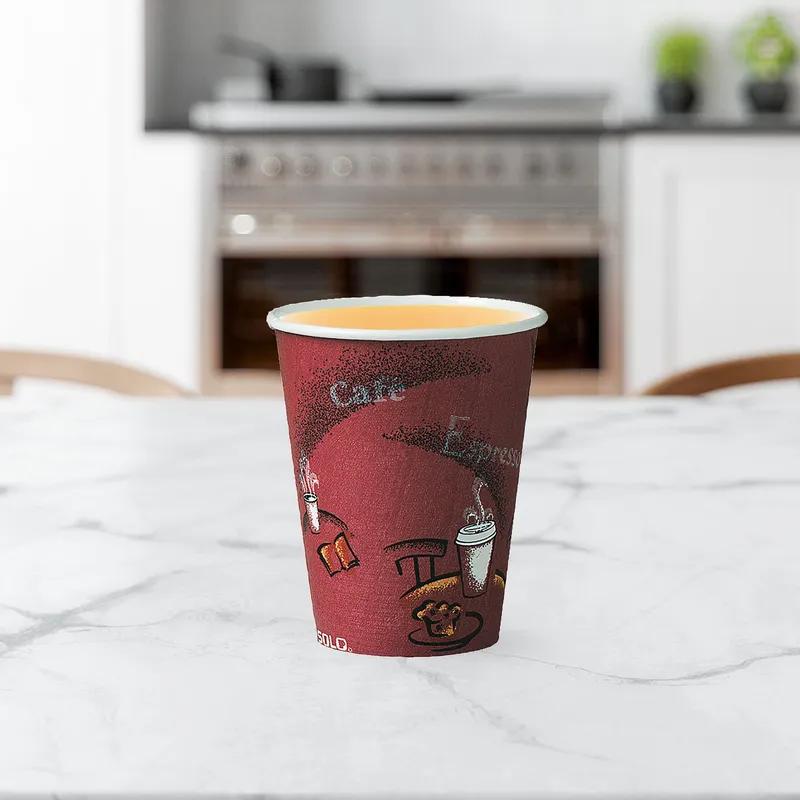 Solo® Hot Cup 8 OZ SSP Multicolor Bistro® 50 Count/Pack 20 Packs/Case 1000 Count/Case