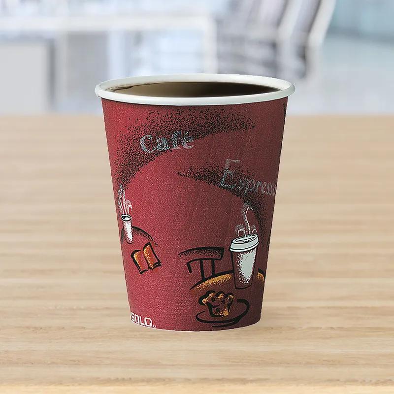 Solo® Hot Cup 8 OZ SSP Multicolor Bistro® 50 Count/Pack 20 Packs/Case 1000 Count/Case