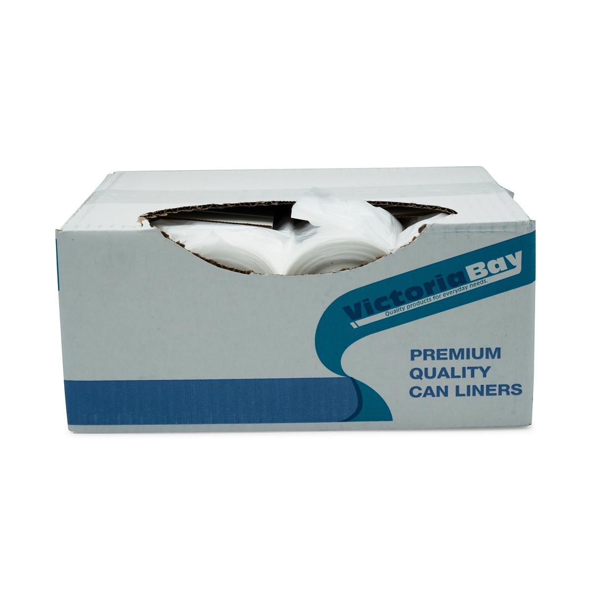 Victoria Bay Can Liner 43X48 IN 56 GAL Natural Plastic 17MIC Roll 25 Count/Pack 8 Packs/Case 200 Count/Case