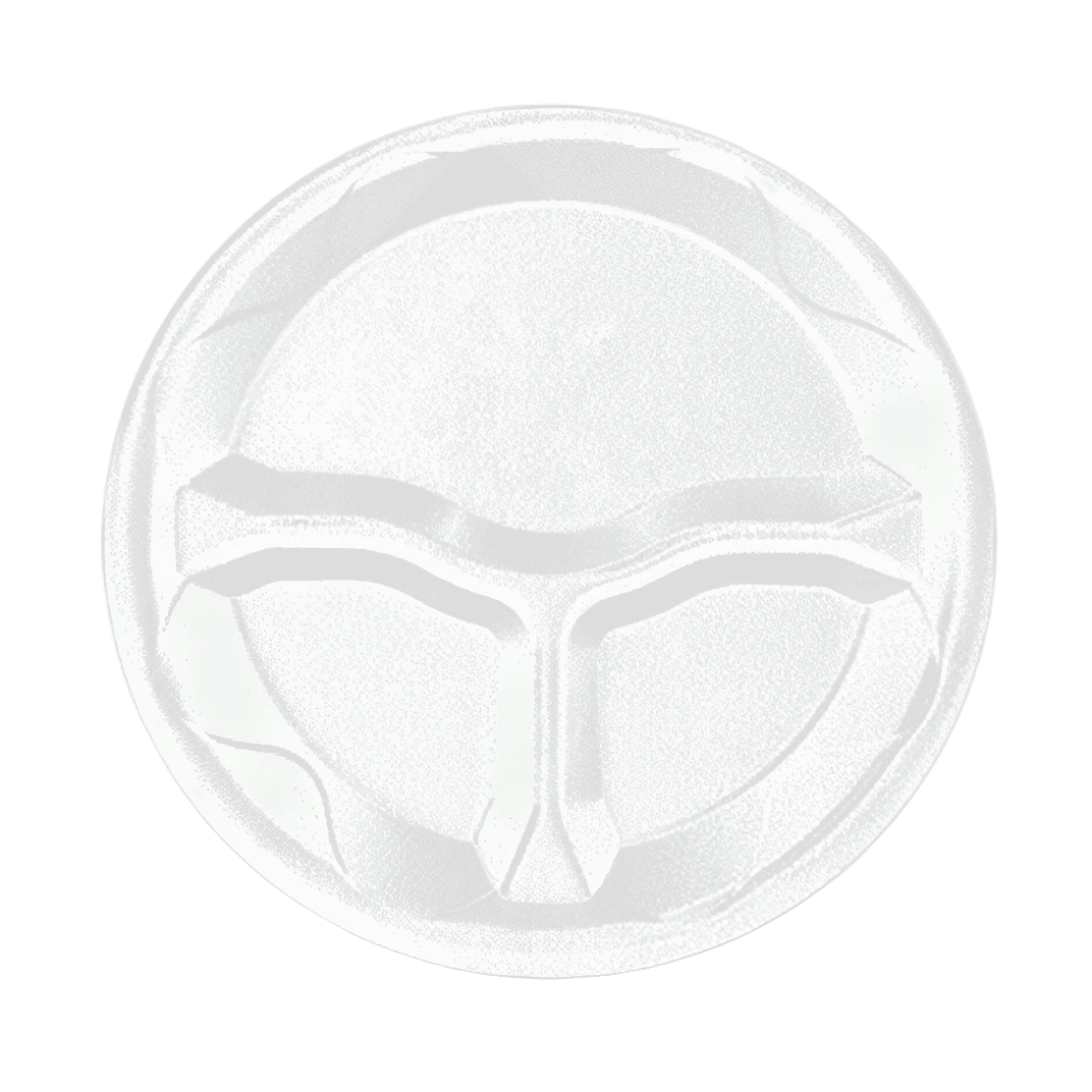 Plate 8.75 IN 3 Compartment Polystyrene Foam White Round 500/Case