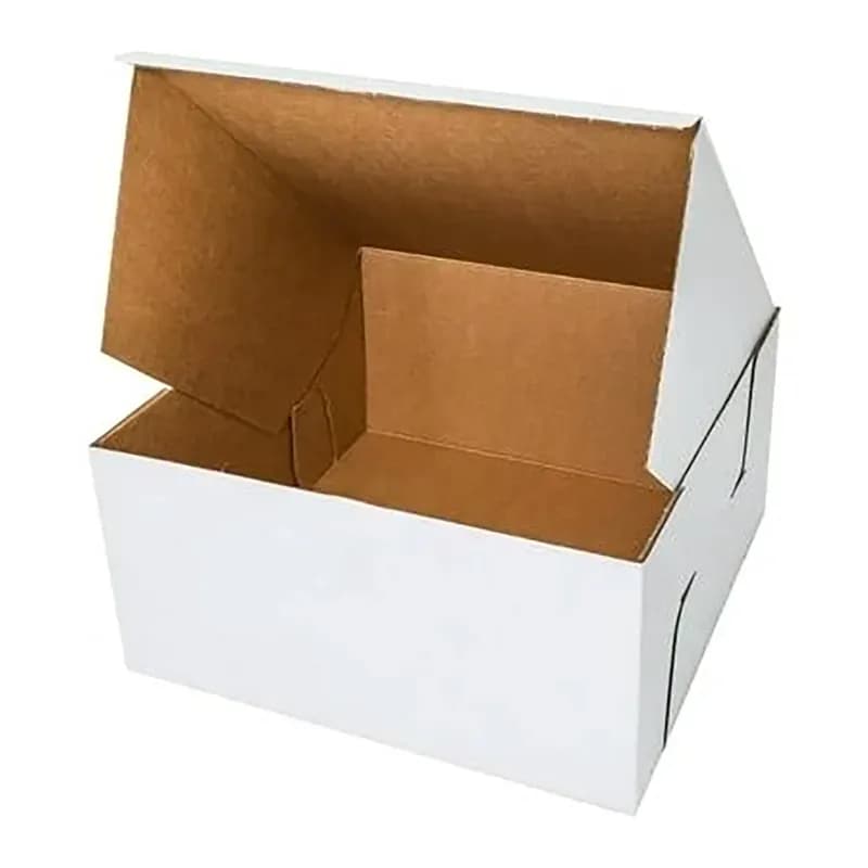 Cake Box 12X12X6 IN Paper White Square Manual Lock 50/Bundle