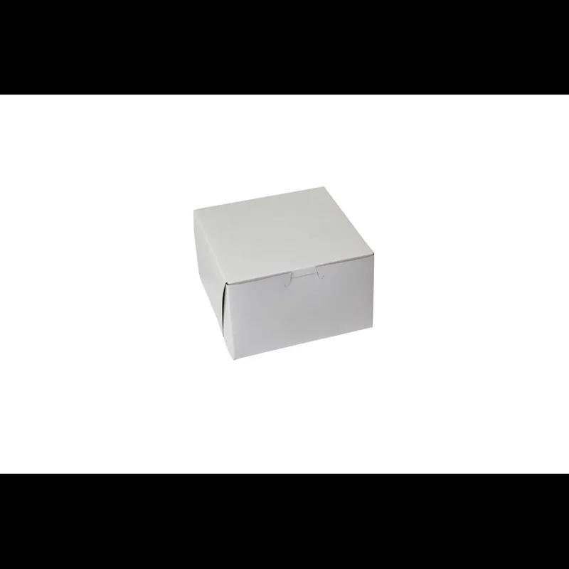 Bakery Box 6X6X4 IN Paperboard White Corner Lock 1-Piece 250/Case