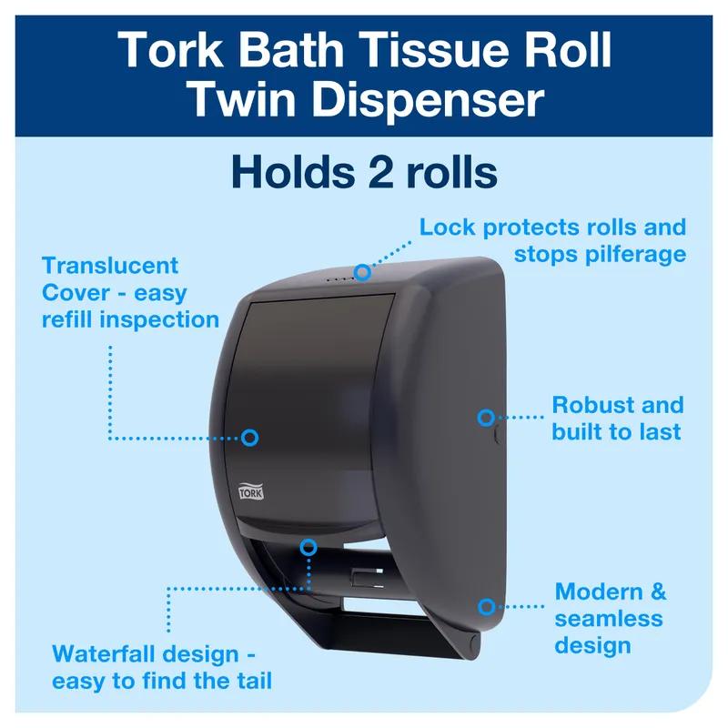 Tork Toilet Paper Dispenser T24 7X7.5X12.75 IN Plastic Smoke 2-Roll 1/Each