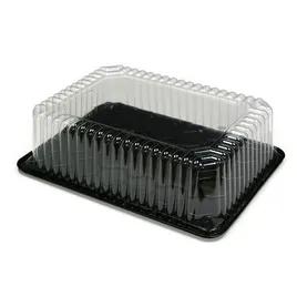 1/4 Sheet Cake Container & Lid Combo With Dome Lid 4.75 IN Plastic Deep Fluted 50/Case