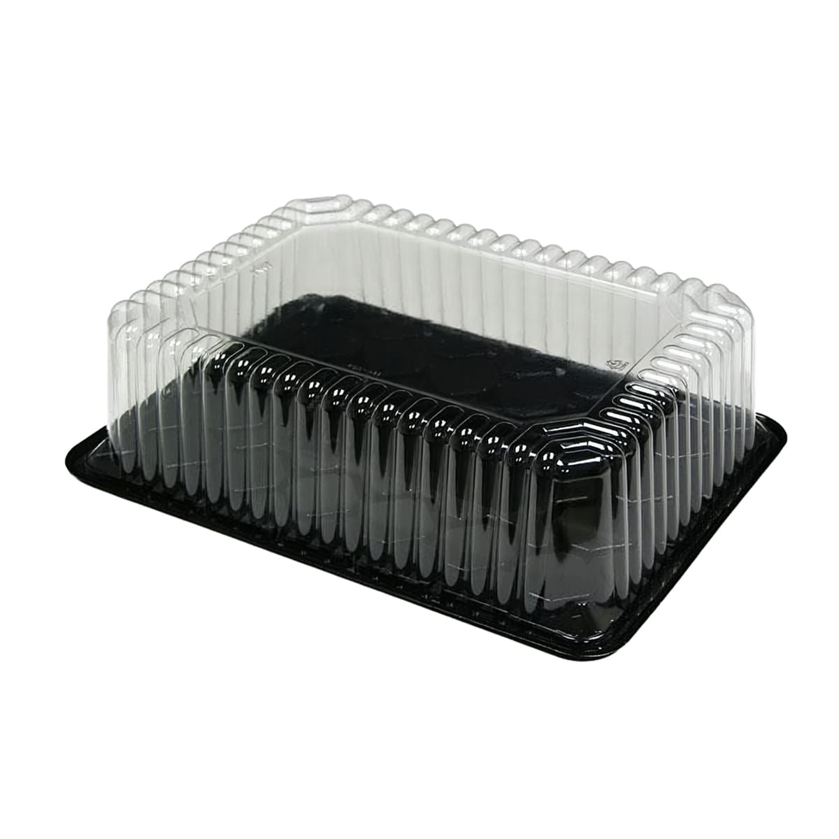 1/4 Sheet Cake Container & Lid Combo With Dome Lid 4.75 IN Plastic Deep Fluted 50/Case