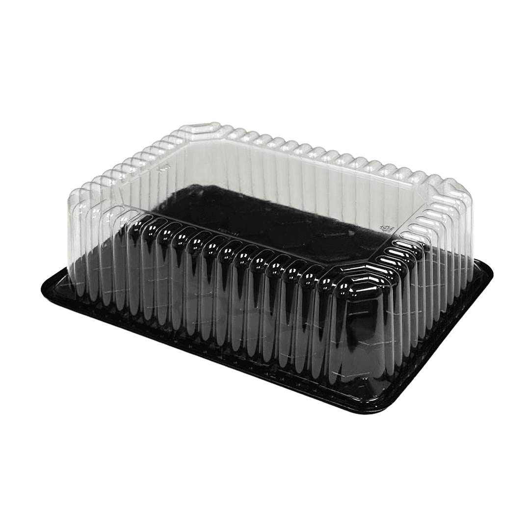 1/4 Sheet Cake Container & Lid Combo With Dome Lid 4.75 IN Plastic Deep Fluted 50/Case
