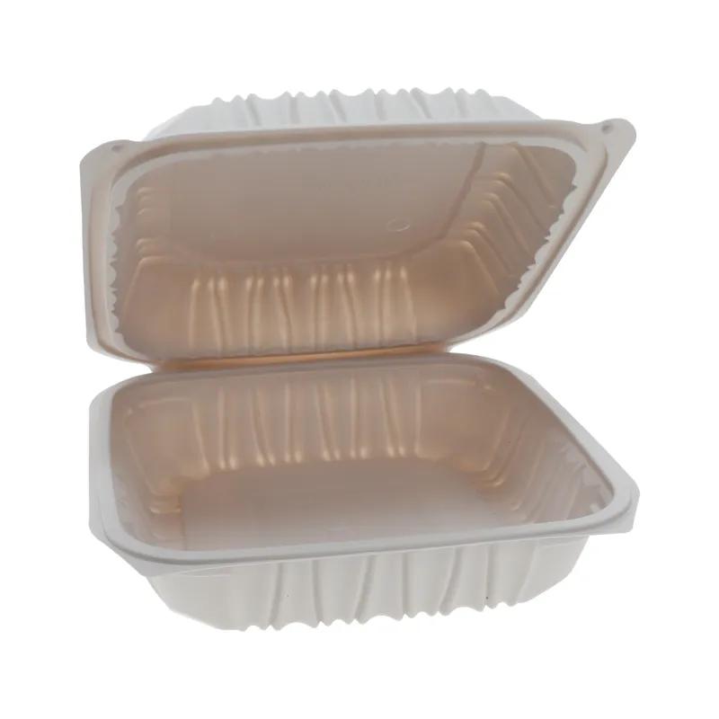 Take-Out Container Hinged 8.4X8.7X3.1 IN MFPP White Square Vented 146/Case