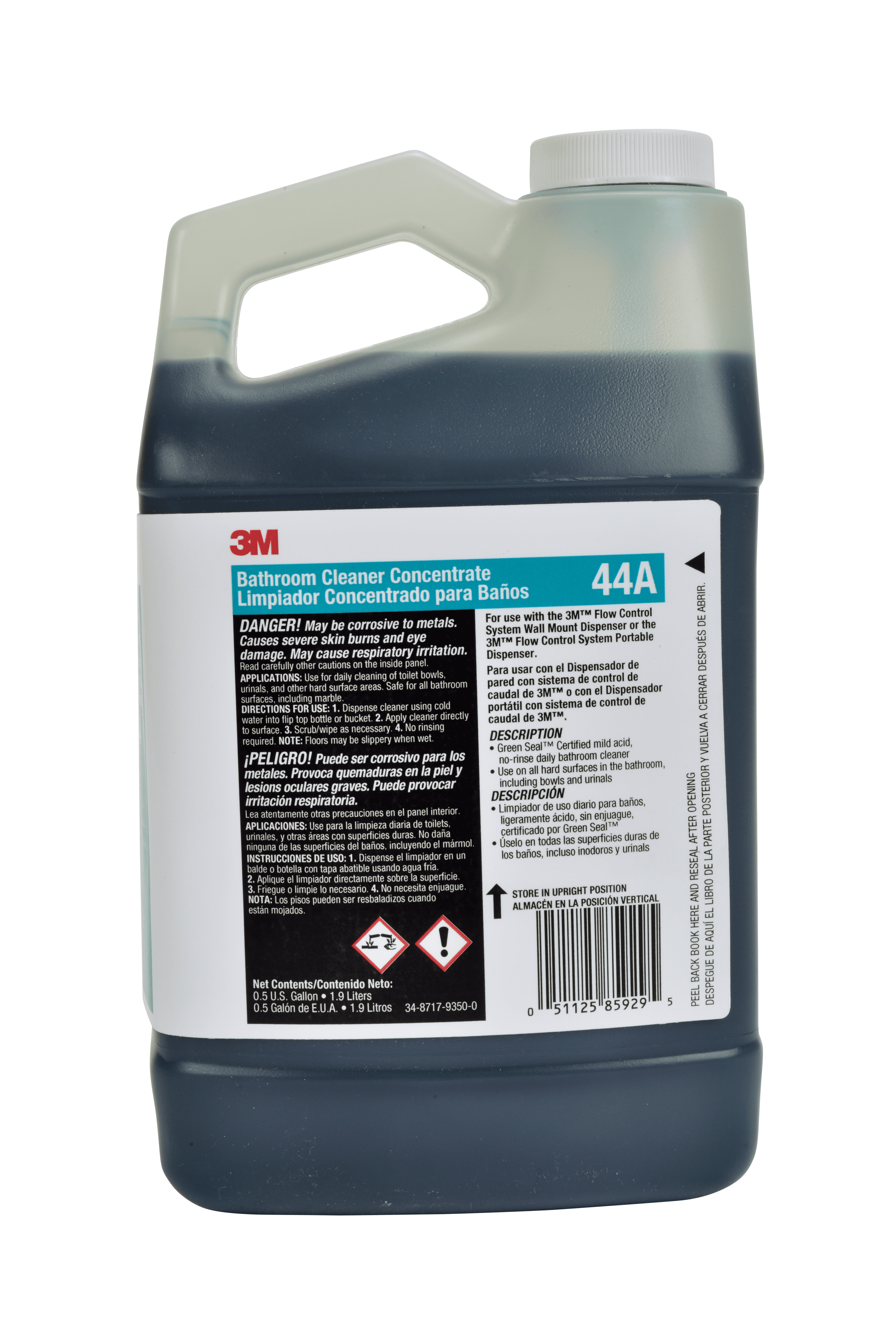 3M™ 44A Restroom Cleaner 0.5 GAL Multi Surface Concentrate No Rinse 4/Case