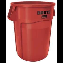 Brute® 1-Stream Trash Can 24.00X24.00X31.50 IN 44 GAL Red Round Resin Food Contact Surface Safe 1/Each