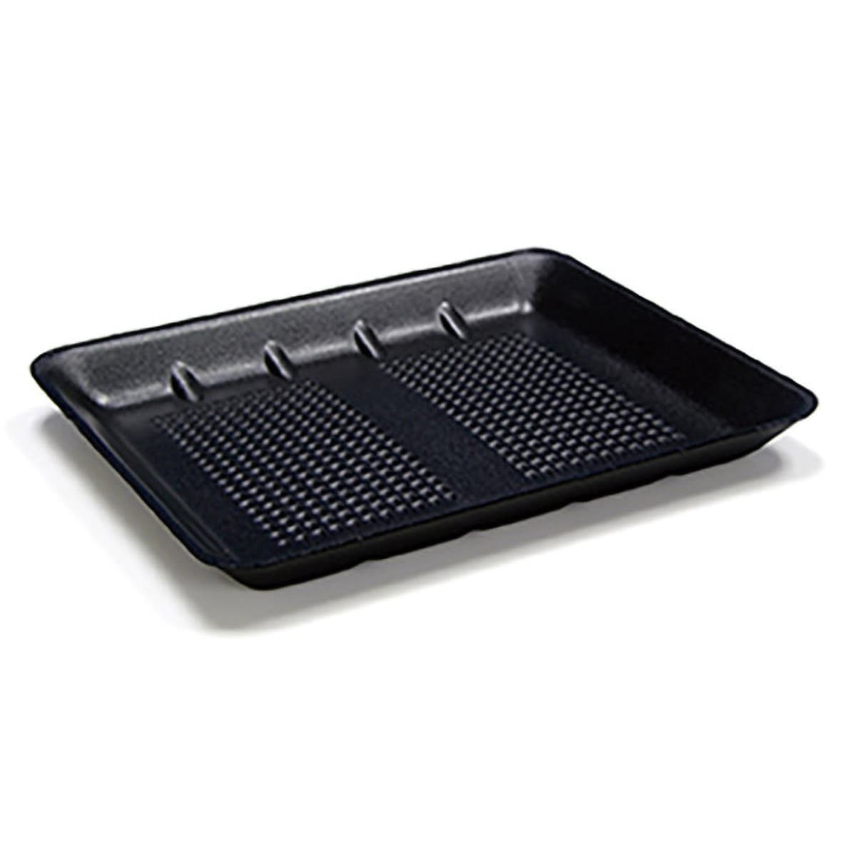 9LH Supermarket Tray 11.75X9.875X1.25 IN Polystyrene Foam Black Rectangle Heavy 250/Case