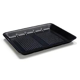 9LH Supermarket Tray 11.75X9.875X1.25 IN Polystyrene Foam Black Rectangle Heavy 250/Case