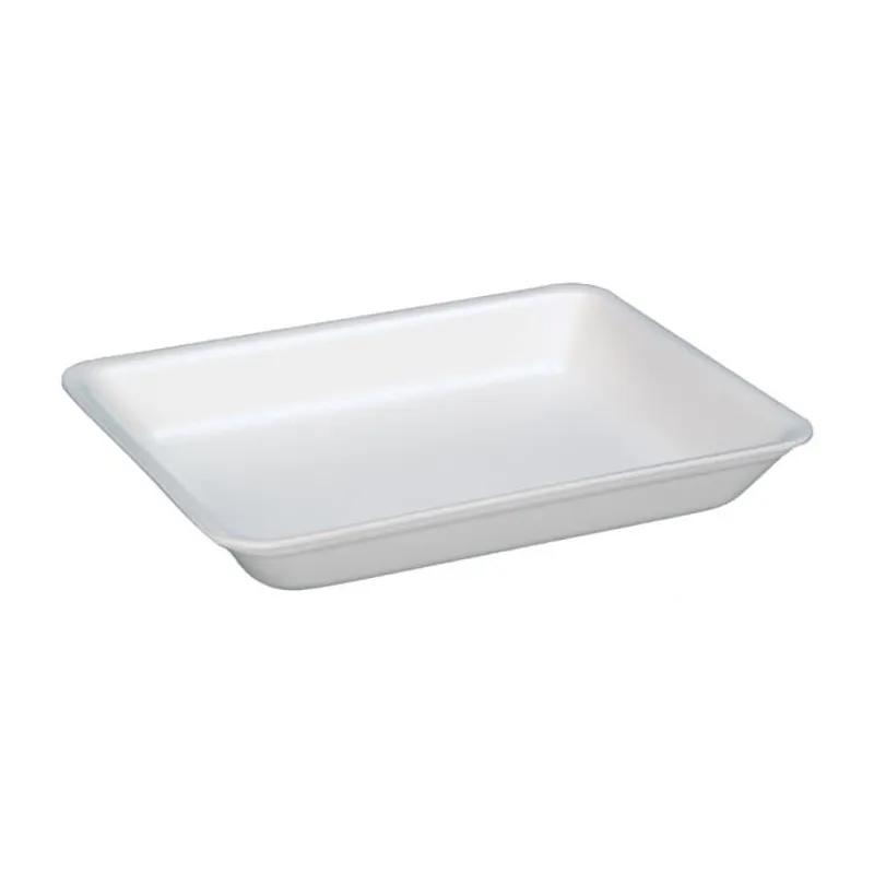 9LH Supermarket Tray 12.4X9.3X0.9 IN Polystyrene Foam White Rectangle Heavy 250/Case