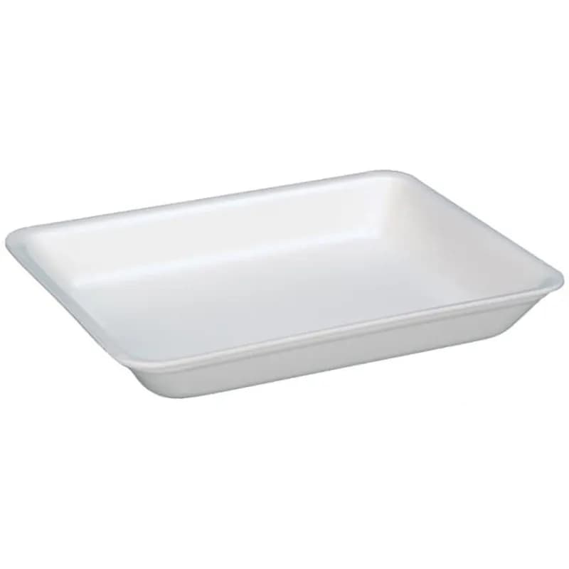 9LH Supermarket Tray 12.4X9.3X0.9 IN Polystyrene Foam White Rectangle Heavy 250/Case