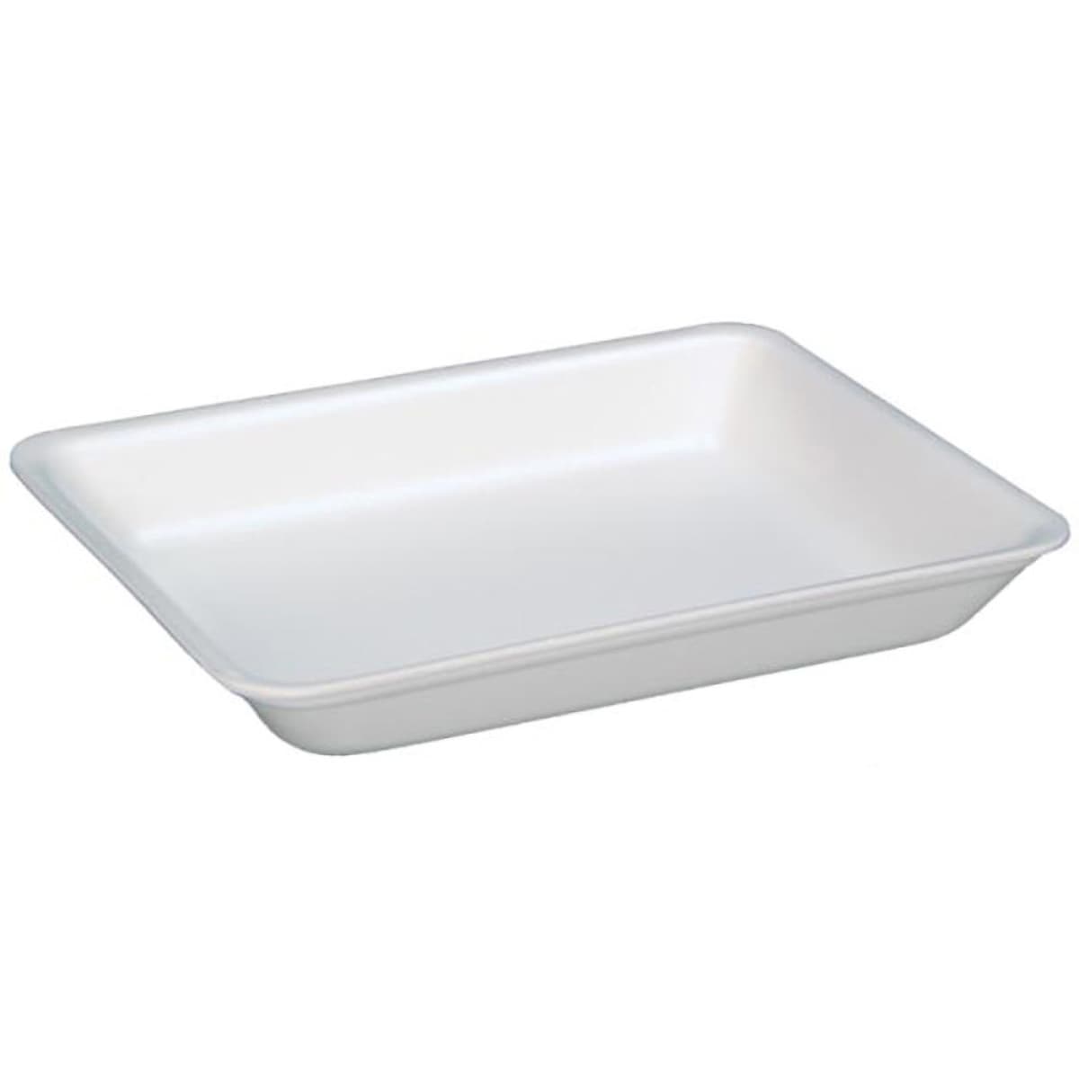 9LH Supermarket Tray 12.4X9.3X0.9 IN Polystyrene Foam White Rectangle Heavy 250/Case
