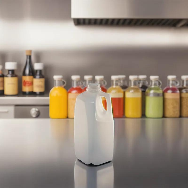 Bottle 64 OZ HDPE DBJ Finish Screw Top 108/Bundle