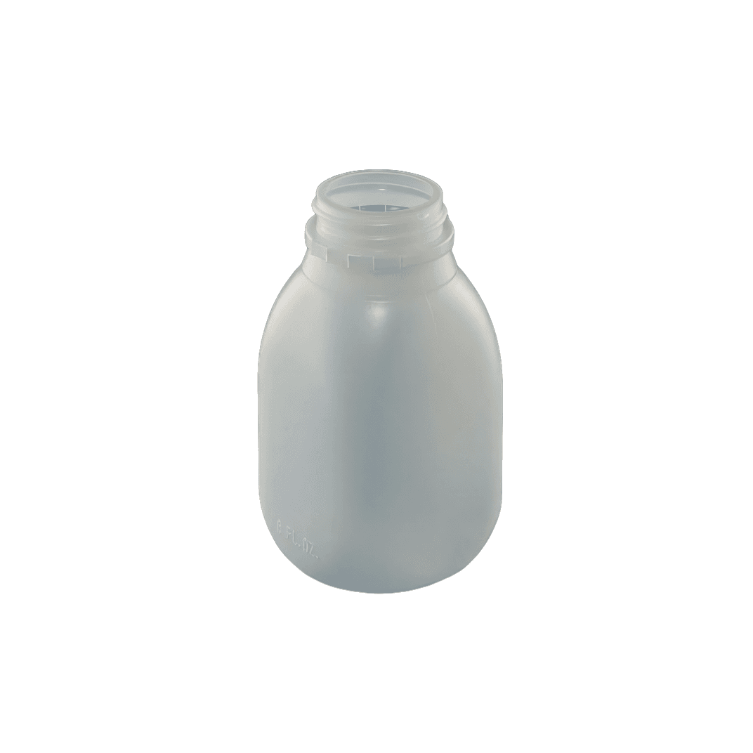 Bottle 8 OZ HDPE DBJ Finish Screw Top 500/Case